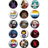 Punky Design Trend Rozet Seti-7-Müzik, Anime ve Mizah Temalı 15’li Rozet (44 mm)