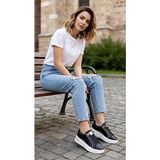Punto 431150 Topuğu Taşlı Spor Ayakkabı - Siyah