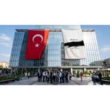 Punto Dizayn 10 Kasım Atatürkü Anma Sonsuz Saat Temalı Anma Bayrağı Bayrak ve Türk Bayrağı Premium Raşel Kumaş 2'li Set 10X15 Metre ATA49