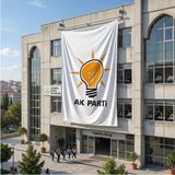 Punto Dizayn Ak Parti Bayrağı 140GR Premium Raşel Kumaş 6x9 Metre