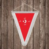 Punto Dizayn Allah - Vatan - Namus - Birlik Sancağı Beyaz Saçaklı Üçgen Flama Bayrak Hatıra Flama