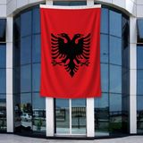 Punto Dizayn Arnavutluk Ülke Bayrağı 140GR Premium Raşel Kumaş 400X600CM