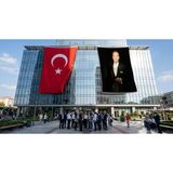 Punto Dizayn Asil Duruşlu Atatürk Bayrak ve Türk Bayrağı Premium Raşel Kumaş 2'li Set 10X15 Metre ATA79