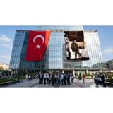 Punto Dizayn Atatürk Odasında Çalışırken Bayrak ve Türk Bayrağı Premium Raşel Kumaş 2'li Set 10X15 Metre ATA57