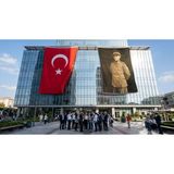 Punto Dizayn Atatürk Portre Türkiye Cumhuriyeti Kurucusu Mustafa K. Atatürk Bayrak ve Türk Bayrağı Premium Raşel Kumaş 2'li Set 10X15 Metre Ata3