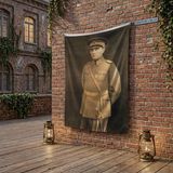 Punto Dizayn Atatürk Portre Türkiye Cumhuriyeti Kurucusu Mustafa K. Atatürk poster Bayrak Raşel Kumaş 100x150 cm ATA3