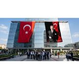 Punto Dizayn Atatürk ve Atatürk Imzalı Türk Bayrağı Bayrak ve Türk Bayrağı Premium Raşel Kumaş 2'li Set 10X15 Metre ATA51