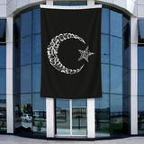 Punto Dizayn Ay Yıldız Besmele ve Kelime-I Tevhid Bayrağı 140GR Premium Raşel Kumaş 400X600CM