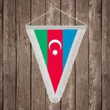 Punto Dizayn Azerbaycan Cumhuriyeti Beyaz Saçaklı Üçgen Flama Bayrak Hatıra Flama