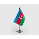 Punto Dizayn Azerbaycan Devleti Tekli Saten Masa Bayrağı Seti