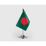 Punto Dizayn Bangladeş Devleti Tekli Saten Masa Bayrağı Seti