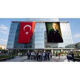 Punto Dizayn Başkumandan Gazi Mustafa Kemal Atatürk Bayrak ve Türk Bayrağı Premium Raşel Kumaş 2'li Set 10X15 Metre Ata7