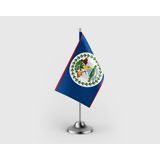 Punto Dizayn Belize Devleti Tekli Saten Masa Bayrağı Seti