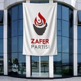 Punto Dizayn Beyaz Zafer Partisi Bayrağı 140GR Premium Raşel Kumaş 400X600CM