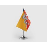 Punto Dizayn Bhutan Devleti Tekli Saten Masa Bayrağı Seti