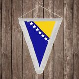 Punto Dizayn Bosna Hersek Beyaz Saçaklı Üçgen Flama Bayrak Hatıra Flama