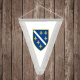 Punto Dizayn Bosna Hersek Cumhuriyeti Beyaz Saçaklı Üçgen Flama Bayrak Hatıra Flama