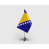 Punto Dizayn Bosna-Hersek Tekli Saten Masa Bayrağı Seti