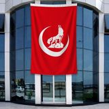 Punto Dizayn Bozkurt Hilal Kırmızı Sancak Bayrak 140GR Premium Raşel Kumaş 400X600CM