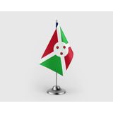 Punto Dizayn Burundi Devleti Tekli Saten Masa Bayrağı Seti