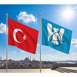 Punto Dizayn Büyük Selçuklu Imparatorluğu Bayrağı ve Alpaka Kumaş Türk Bayrağı 2'li Set 70X105CM