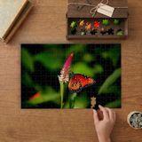 Punto Dizayn Çiçeğe Konan Güzel Kelebek Tasarımı 240 Parça Ahşap Puzzle Ahşap Kutuda MPY50292