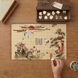 Punto Dizayn Çin Desenleri - Nostaljik Kolaj Tasarımı 240 Parça Ahşap Puzzle Ahşap Kutuda MPY10022