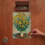 Punto Dizayn Claude Monet - Yer Elması Çiçekleri Tasarımı 240 Parça Ahşap Puzzle Ahşap Kutuda PD01198