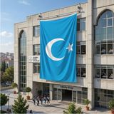 Punto Dizayn Doğu Türkistan Bayrağı 140GR Premium Raşel Kumaş 6x9 Metre