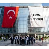 Punto Dizayn Firma Logonuz Kişiye Özel Bayrak ve Türk Bayrağı Premium Raşel Kumaş 10X15 Metre