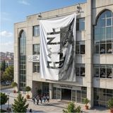 Punto Dizayn Göktürkçe Türk Yazılı Bozkurt Bayrağı 140GR Premium Raşel Kumaş 6x9 Metre