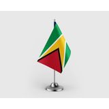 Punto Dizayn Guyana Devleti Tekli Saten Masa Bayrağı Seti