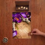 Punto Dizayn Güzel Nevruz Çiçekleri Tasarımı 240 Parça Ahşap Puzzle Ahşap Kutuda PD01388