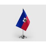 Punto Dizayn Haiti Devleti Tekli Saten Masa Bayrağı Seti