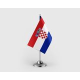 Punto Dizayn Hırvatistan Devleti Tekli Saten Masa Bayrağı Seti