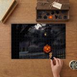 Punto Dizayn Işıklı Bal Kabağı - Gizemli Şato - Halloween Tasarımı 240 Parça Ahşap Puzzle Ahşap Kutuda MPY40442