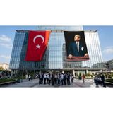 Punto Dizayn Istikbal Göklerdedir Atatürk Portresi Bayrak ve Türk Bayrağı Premium Raşel Kumaş 2'li Set 10X15 Metre ATA32