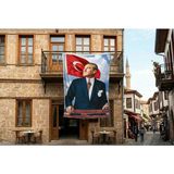 Punto Dizayn Istikbal Göklerdedir Mustafa Kemal Atatürk-Ay yıldız Poster Poster Bayrak Premium Raşel Kumaş 300x450cm ATA33