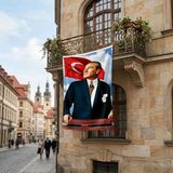 Punto Dizayn Istikbal Göklerdedir Mustafa Kemal Atatürk-Ay Yıldız Poster Poster Bayrak Premium Raşel Kumaş ATA33