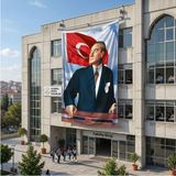 Punto Dizayn Istikbal Göklerdedir Mustafa Kemal Atatürk-Ay Yıldız Poster Poster Bayrak Raşel Kumaş 6x9 Metre ATA33