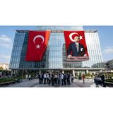 Punto Dizayn Istikbal Göklerdediratatürk ve Türk Bayrağı Bayrak ve Türk Bayrağı Premium Raşel Kumaş 2'li Set 10X15 Metre ATA36