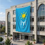 Punto Dizayn İYİ Parti Bayrağı Mavi 140gr Premium Raşel Kumaş 6x9 metre