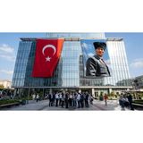 Punto Dizayn Kalpaklı Atatürk Portresi Bayrak ve Türk Bayrağı Premium Raşel Kumaş 2'li Set 10X15 Metre ATA81
