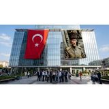 Punto Dizayn Kalpaklı Üniformalı Atatürk Bayrak ve Türk Bayrağı Premium Raşel Kumaş 2'li Set 10X15 Metre ATA54