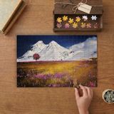 Punto Dizayn Karlı Dağ - Kır Çiçekleri - Doğa Tasarımı 240 Parça Ahşap Puzzle Ahşap Kutuda MPY40333