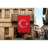 Punto Dizayn Kelime-I Tevhid Besmele Ayyıldız Türk Bayrağı 140GR Premium Raşel Kumaş 300X450CM