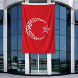 Punto Dizayn Kelime-I Tevhid Besmele Ayyıldız Türk Bayrağı 140GR Premium Raşel Kumaş 400X600CM