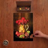 Punto Dizayn Kırmızı Çiçekler Tasarımı 240 Parça Ahşap Puzzle Ahşap Kutuda PD00713