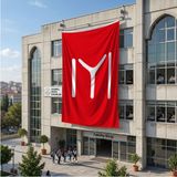 Punto Dizayn Kırmızı Kayı Boyu Bayrağı 140GR Premium Raşel Kumaş 6x9 Metre