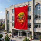 Punto Dizayn Kırmızı Osmanlı Arması Bayrağı 140GR Premium Raşel Kumaş 6x9 Metre